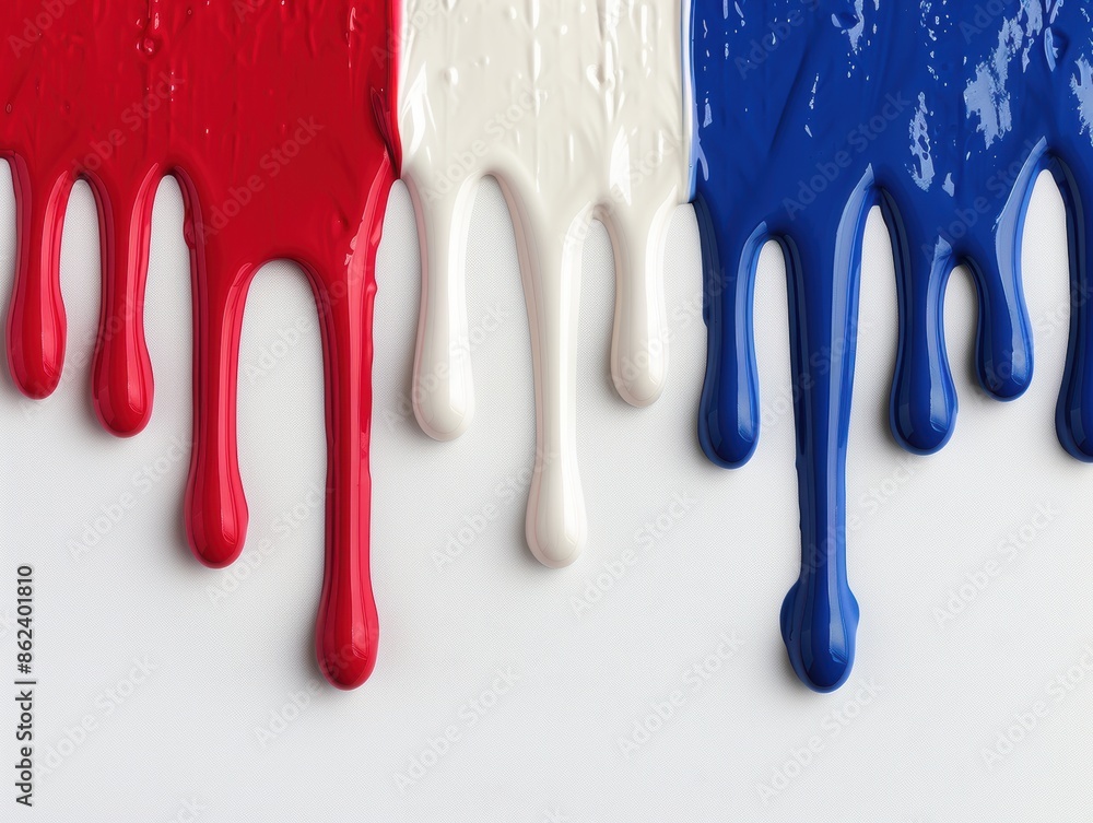 Dripping paint in patriotic colors Dripping paint in patriotic colors