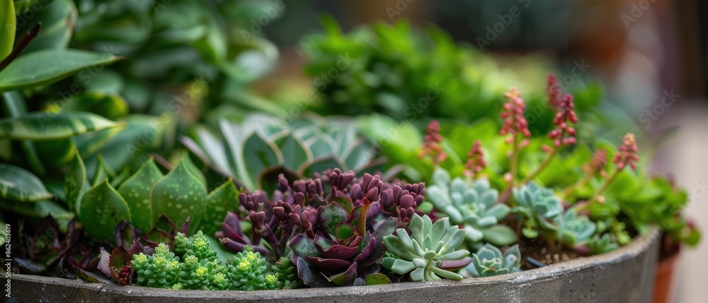 A vibrant arrangement of various succulent plants in a planter, showcasing their unique shapes and colors in a garden setting. A vibrant arrangement of various succulent plants in a planter, showcasing their unique shapes and colors in a garden setting.