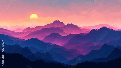 sunset in the mountains