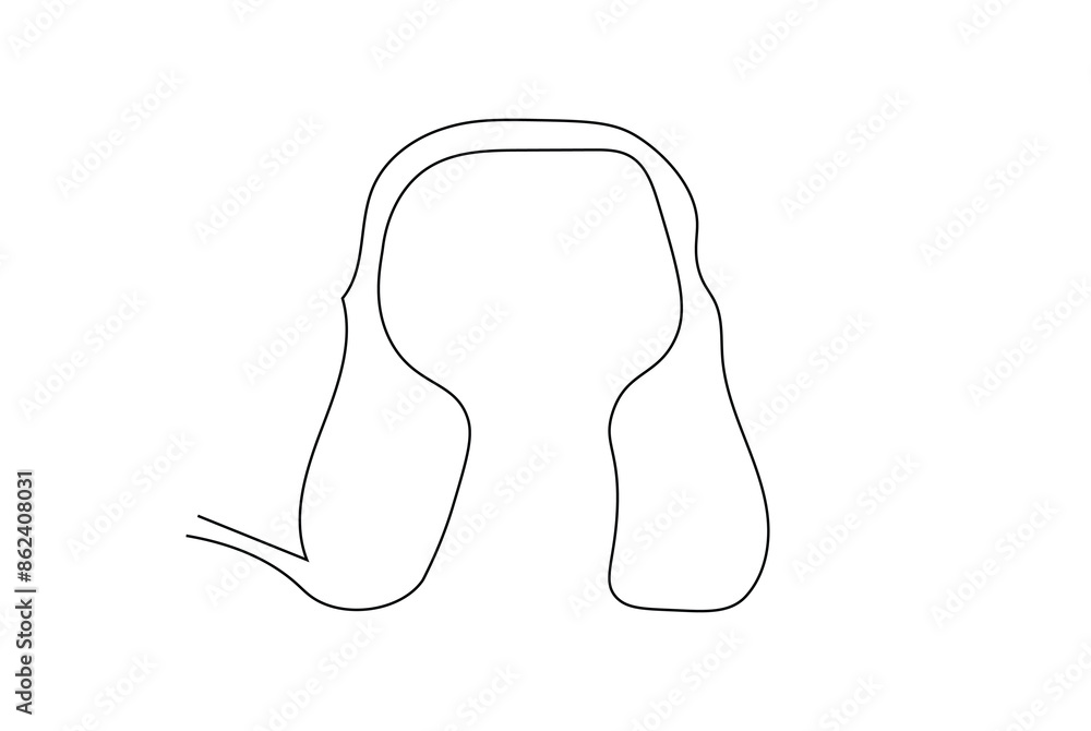 One line drawing Headphones, minimalism .Isolated on white background vector illustration One line drawing Headphones, minimalism .Isolated on white background vector illustration