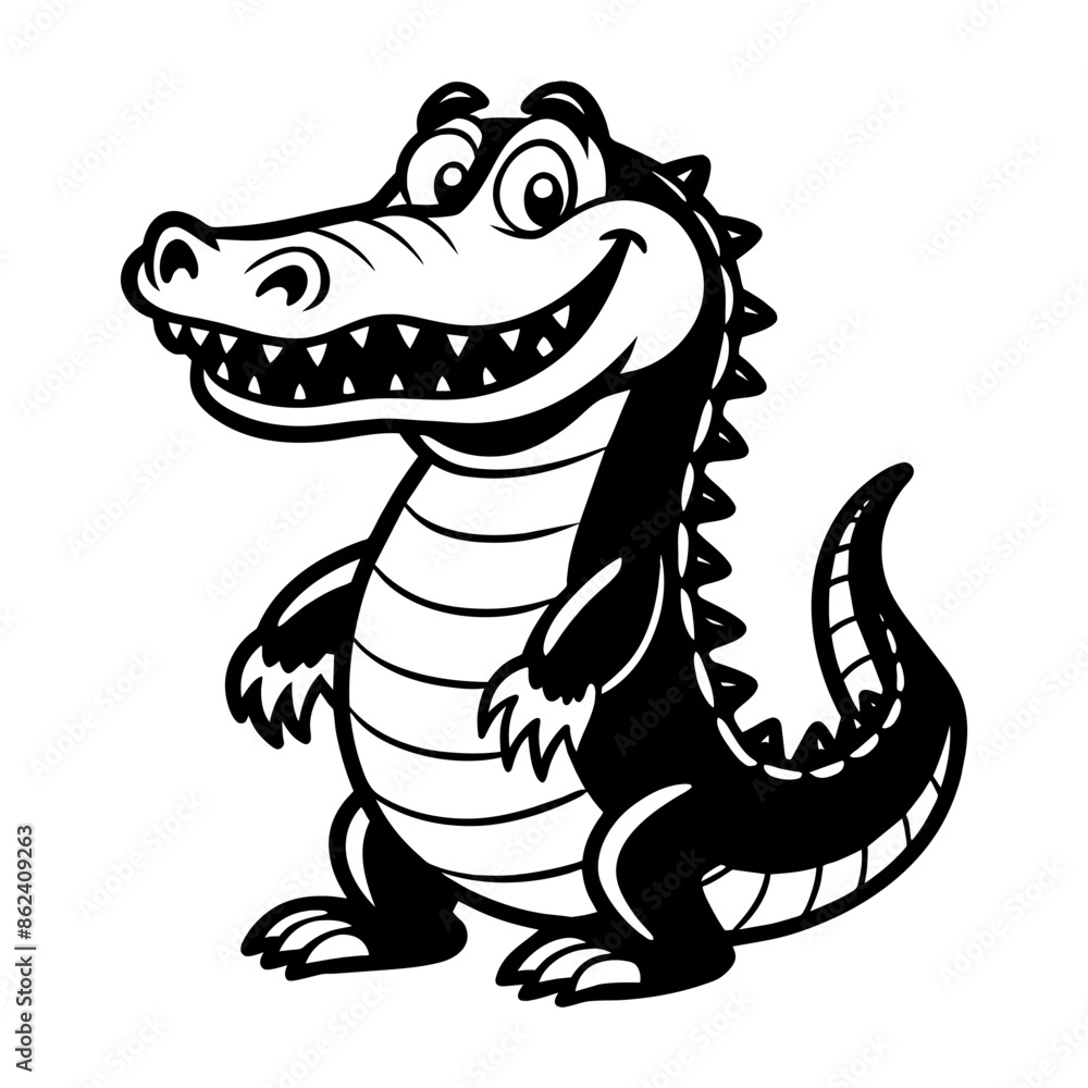 A friendly alligator with a big smile A friendly alligator with a big smile