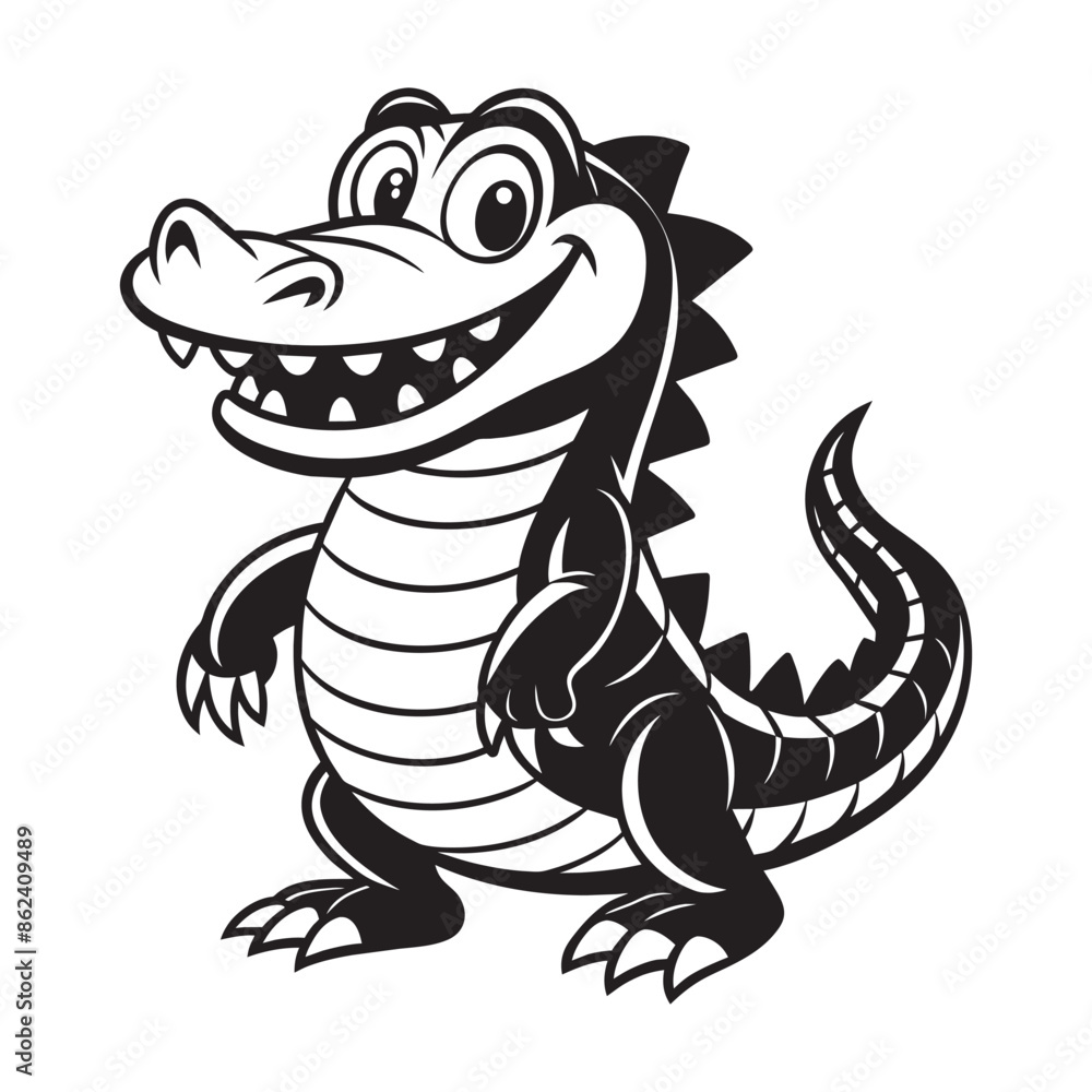 A friendly alligator with a big smile A friendly alligator with a big smile