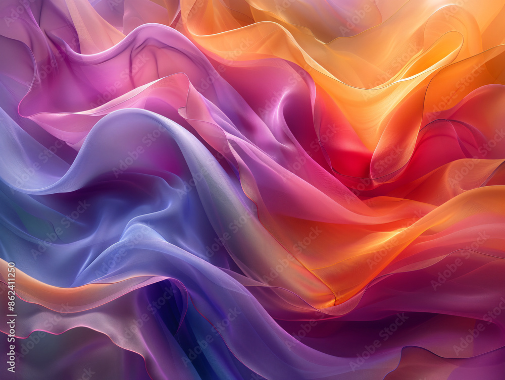 Obraz premium digital artwork featuring a dynamic, flowing, and colorful abstract pattern.