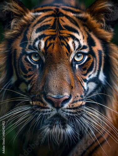 Wallpaper Mural Powerful Tiger Staring Forward in Lush Jungle Environment Torontodigital.ca