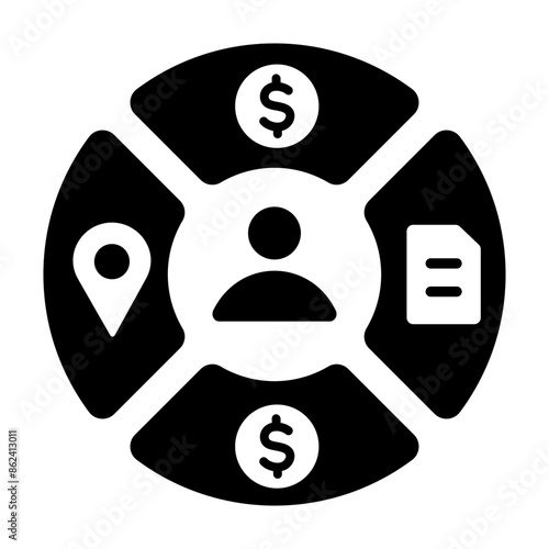 A glyph style icon of customer segmentation 