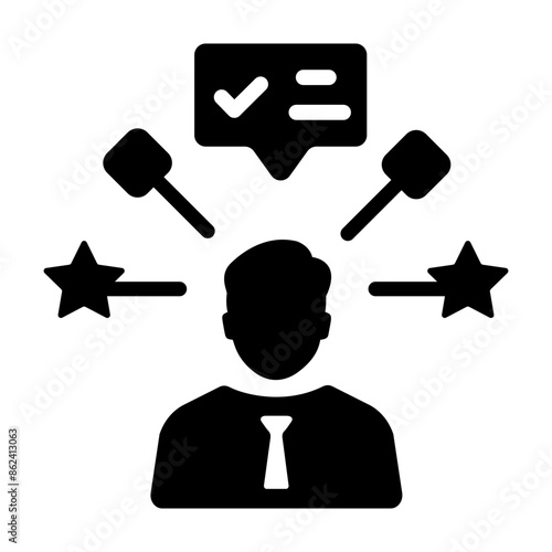 A solid style icon of customer planning 
