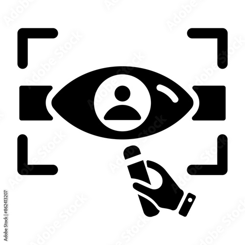 Customer observation icon in glyph style 