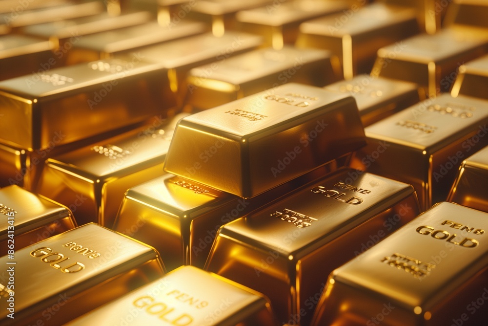 stacks gold bars in realistic 3d style by generative ai stacks gold bars in realistic 3d style by generative ai
