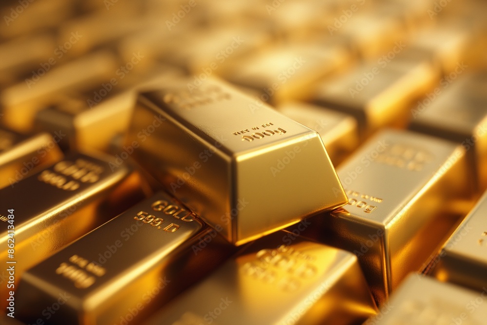 stacks gold bars in realistic 3d style by generative ai stacks gold bars in realistic 3d style by generative ai