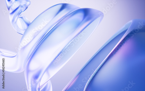 Fototapeta Naklejka Na Ścianę i Meble -  Transparent gradient glass background, 3d rendering.