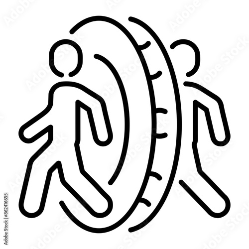 Premium outline icon of vr portal 