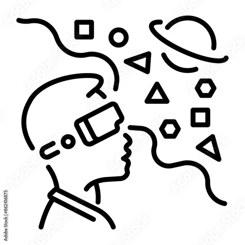 A handy line icon of space experience 