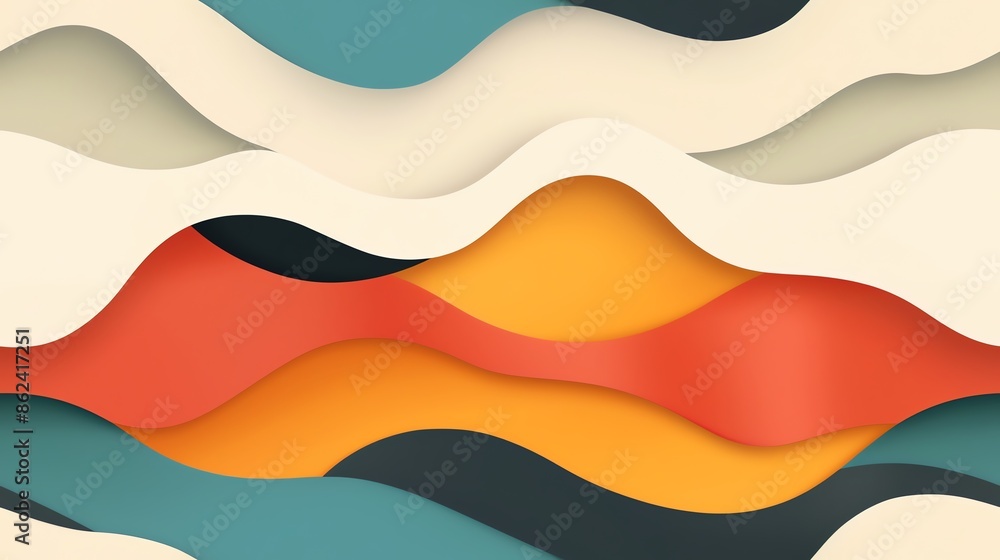 Fototapeta premium seamless pattern Wavy line design with vibrant, eye-catching colors