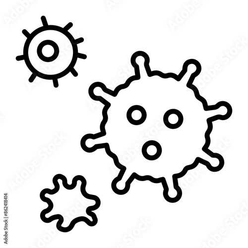 An icon of hiv virus in line style 