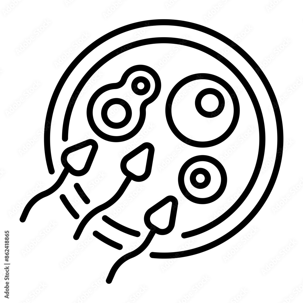 A line style icon of fertilization A line style icon of fertilization