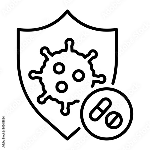 An outline style icon of drug resistance 