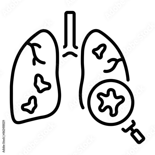 A line style icon of tuberculosis disease diagnosis 