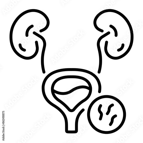 An outline style icon of uterus infection 