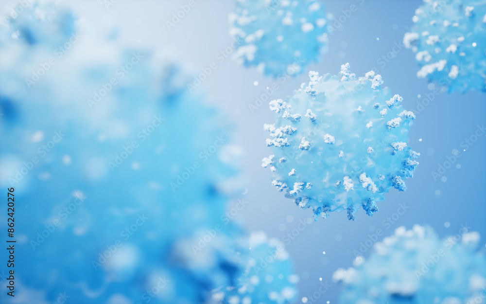Lymphocytes and biological immune system, 3d rendering. Lymphocytes and biological immune system, 3d rendering.