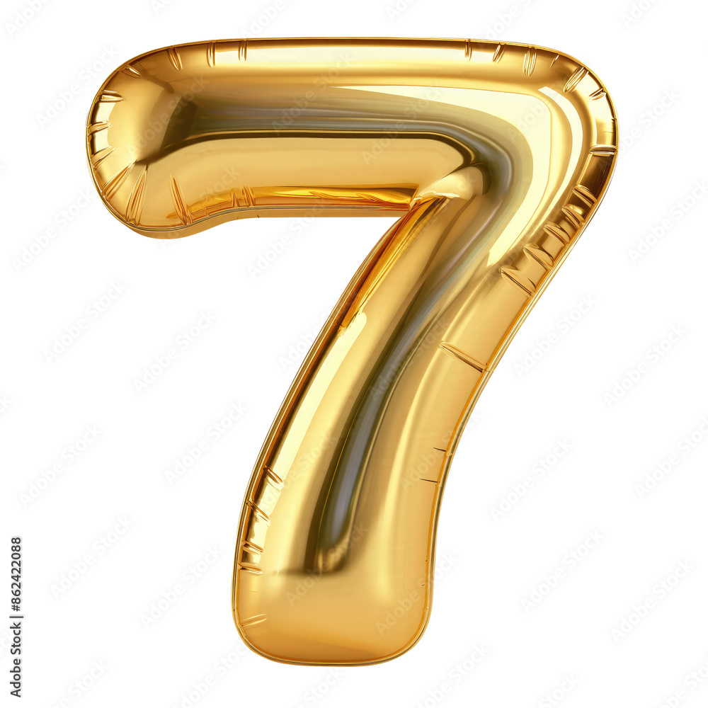 3d golden font number 7 isolated on transparent white background, clipping path 3d golden font number 7 isolated on transparent white background, clipping path