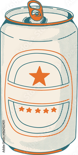 Beer in Can Illustration