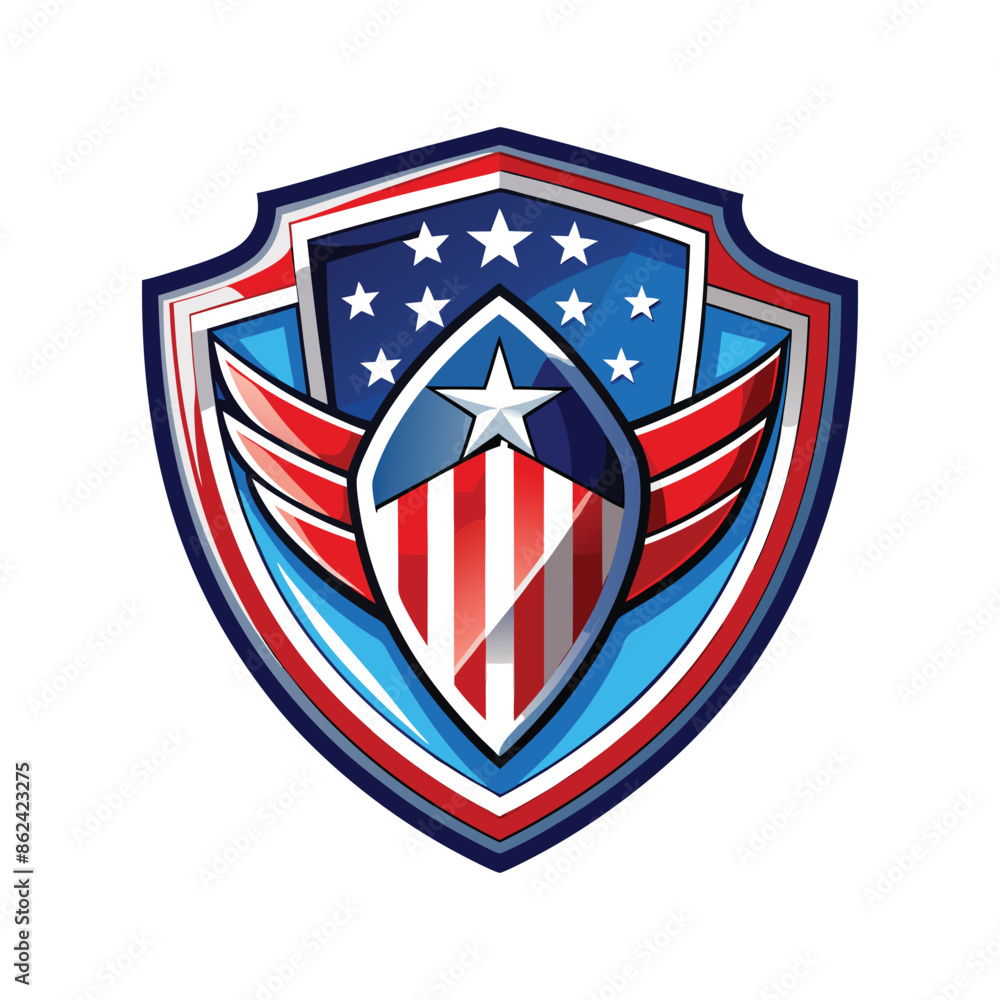 shield with american flag vector shield with american flag vector