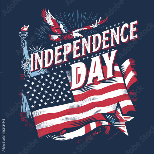 4th July independence day - American independence day quotes, t shirt design.