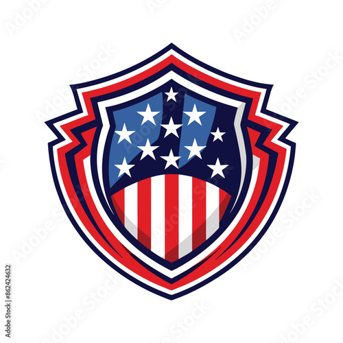 us flag design on shield