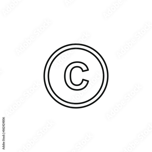 Copyright icon vector. EPS 10 editable vector