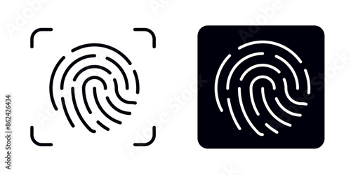 Touch id icon. Fingerprint icon.