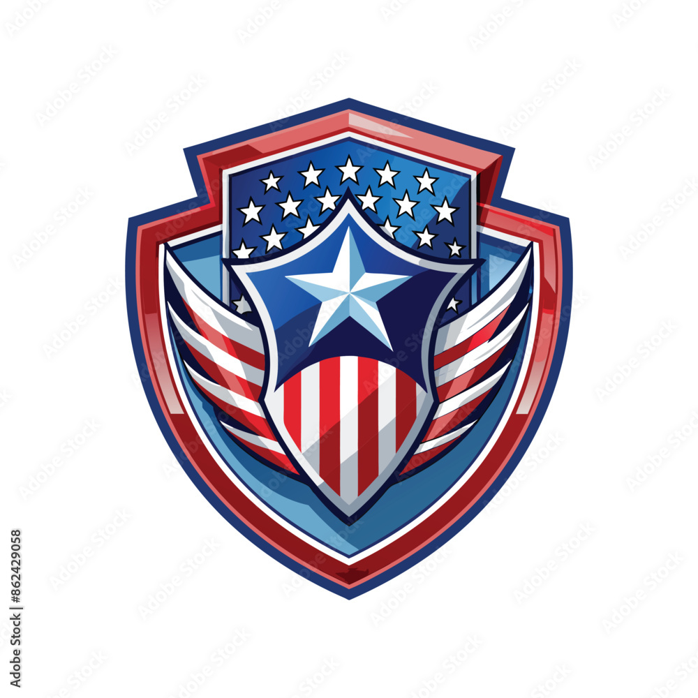 shield with american flag shield with american flag