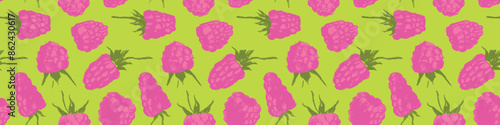 Raspberry pattern seamless, raspberries illustration, hand-drawn vector red berry for vegan banner, juice or jam label design. Ripe berries background for baby food packaging. Raspberry backdrop.