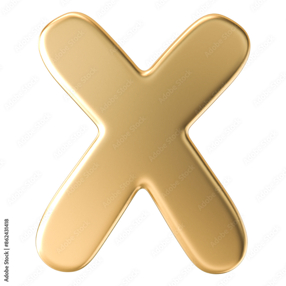Gold 3D Font Letter X uppercase Gold 3D Font Letter X uppercase
