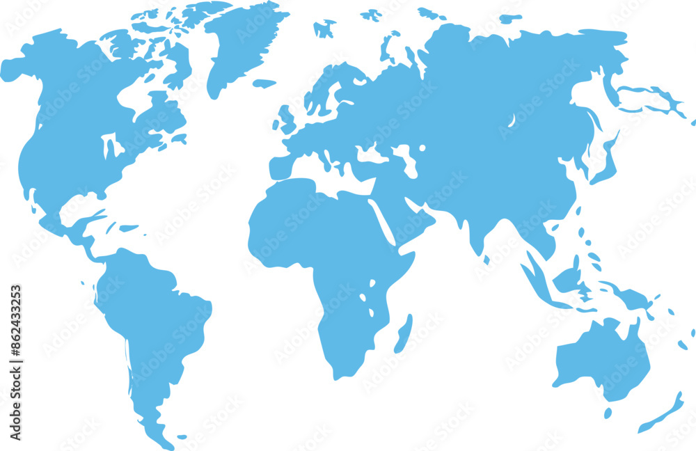 global icon blue world map isolated on white background World map vector template for website infographics design Flat earth world map illustration global icon blue world map isolated on white background World map vector template for website infographics design Flat earth world map illustration