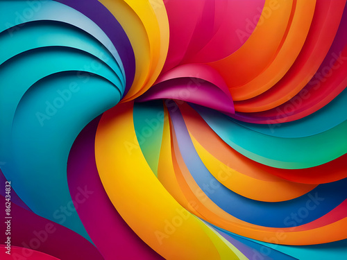 abstract background featuring a dynamic swirl of vibrant colors, spectrum gradient color. Ai generative