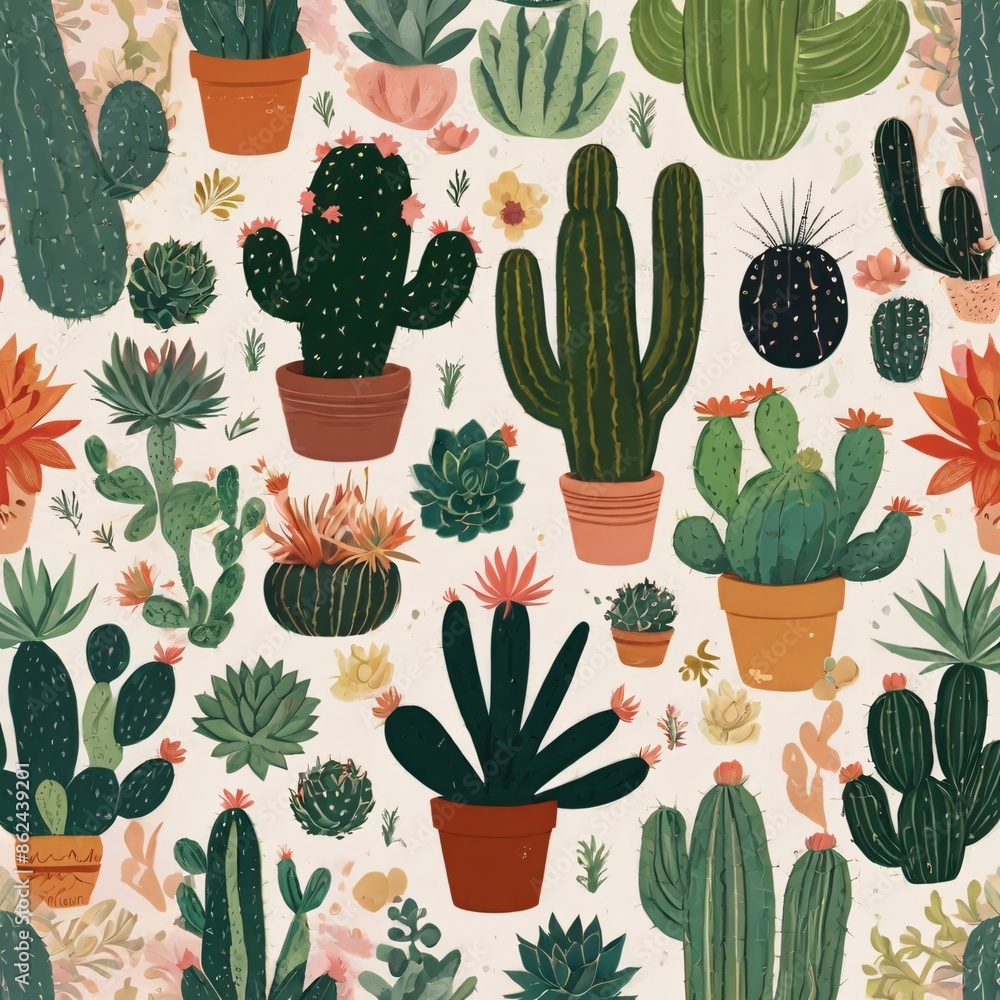 seamless pattern with cactus seamless pattern with cactus