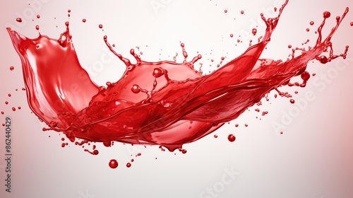 Red liquid explodes in a vibrant splash