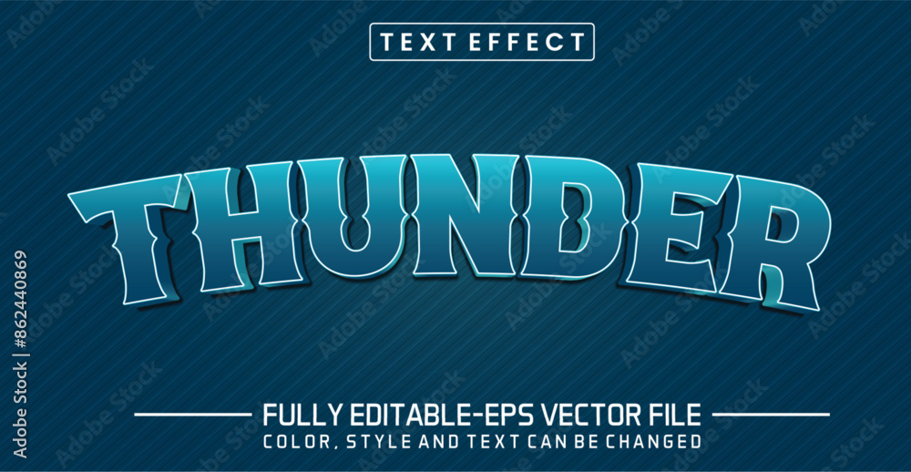 Obraz premium Thunder font Text effect editable