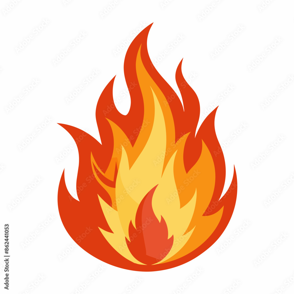 Vector Fire icon in white background Vector Fire icon in white background
