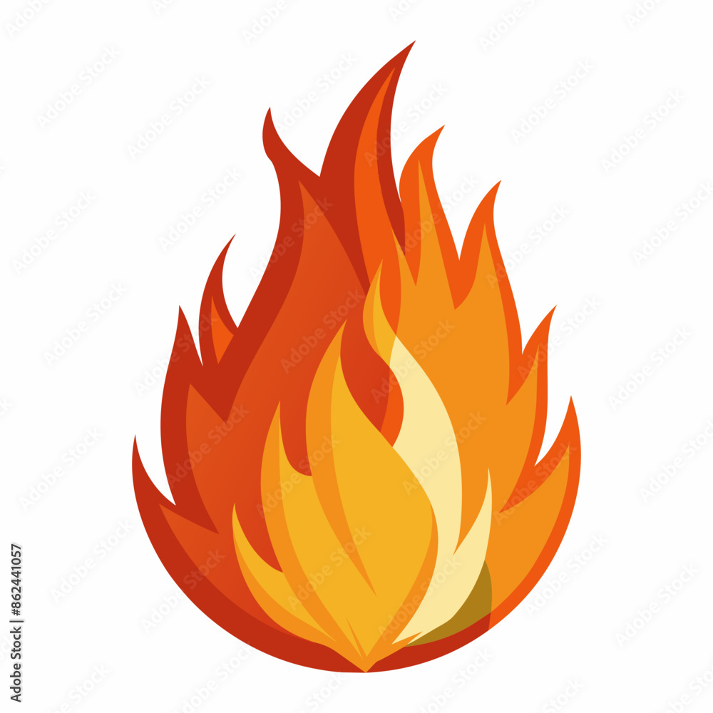 Vector Fire icon in white background Vector Fire icon in white background