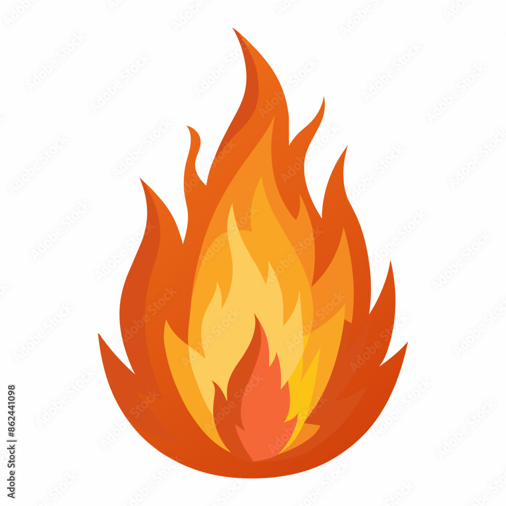 Vector Fire icon in white background Vector Fire icon in white background