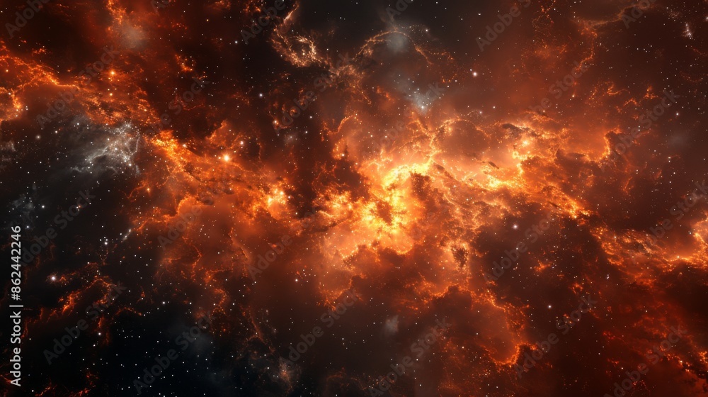 Fototapeta premium Space backgound with light stars around galaxy and cosmos