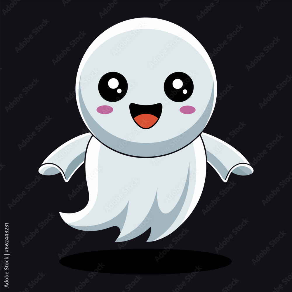 Obraz premium Vector cute ghost vector character illustration