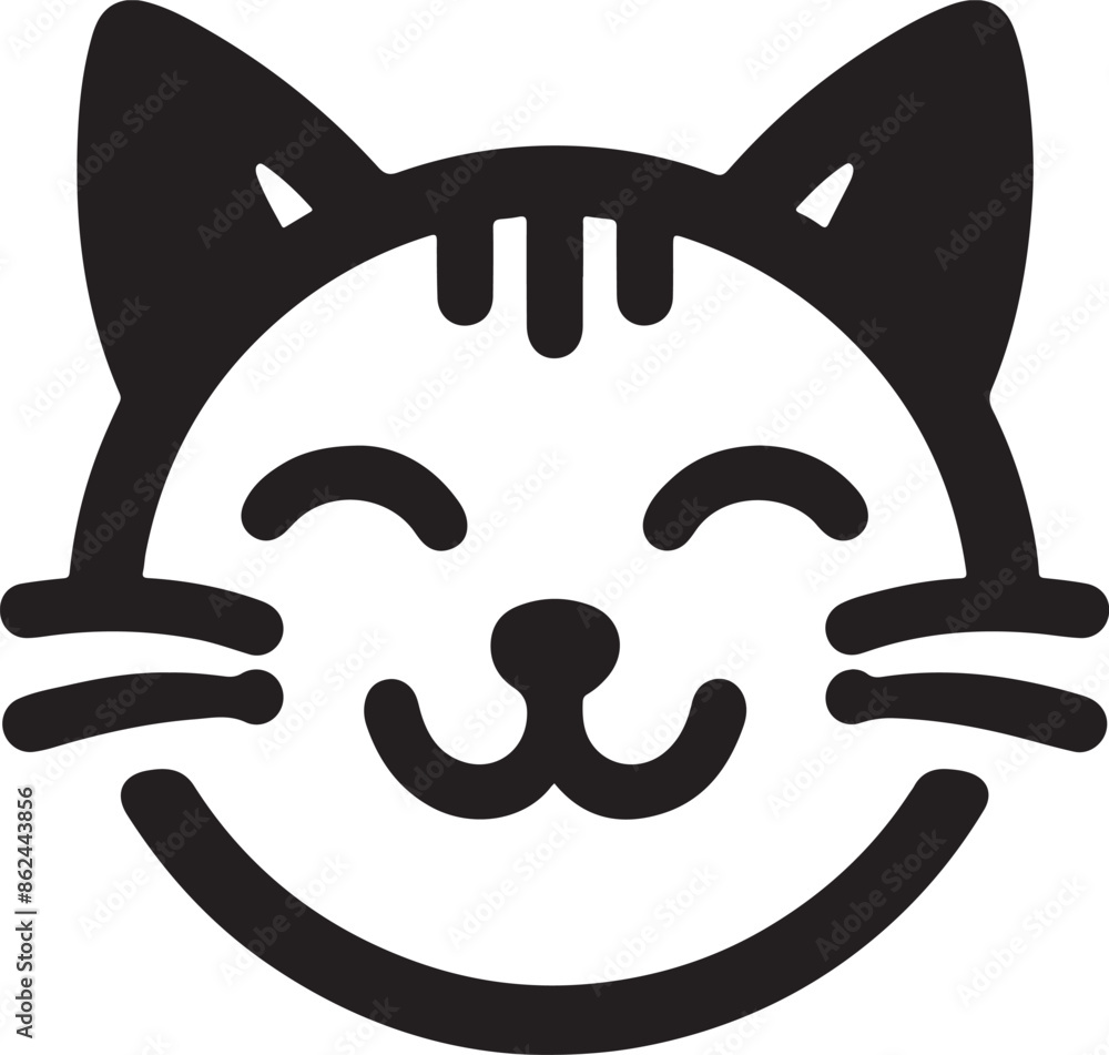 Cat Face Icon Vector Silhouette Design Cat Face Icon Vector Silhouette Design