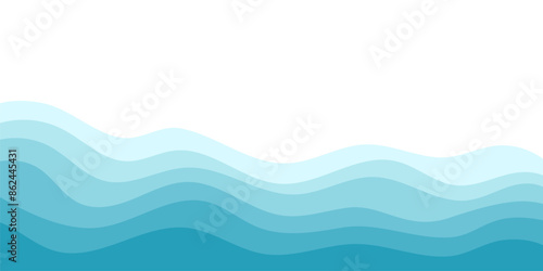 Wallpaper Mural Background vector illustration of blue ocean wave layers Torontodigital.ca