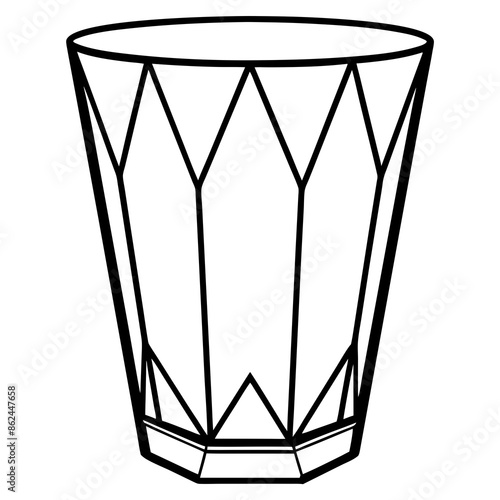 Line art of a beautiful crystalline glass 