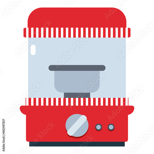 Popcorn maker machine vector cartoon illustration isolated on a white background.