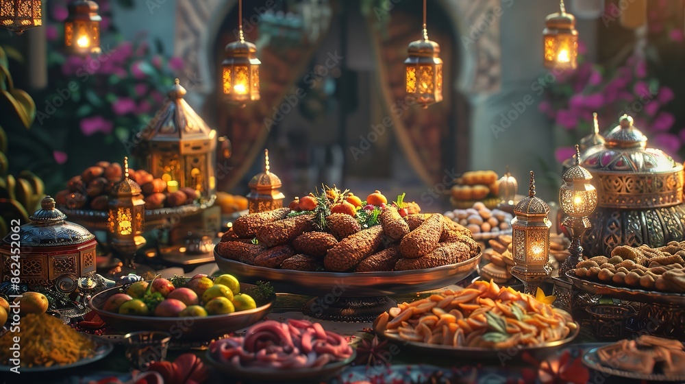 Assorted food for Eid Al Adha cool background Assorted food for Eid Al Adha cool background