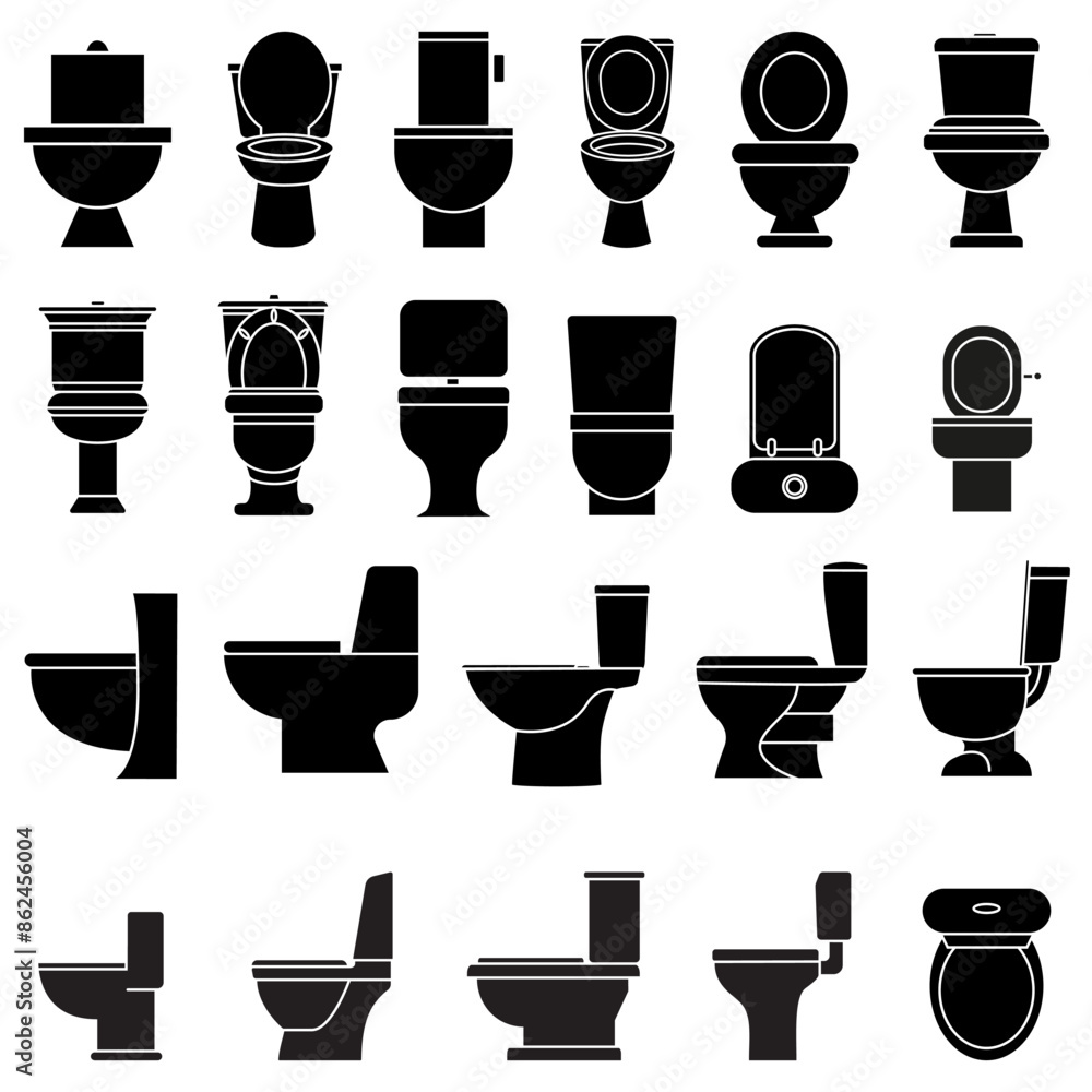 Vetor De Toilet Icon Vector Set WC Illustration Sign Collection Vetor De Toilet Icon Vector Set WC Illustration Sign Collection