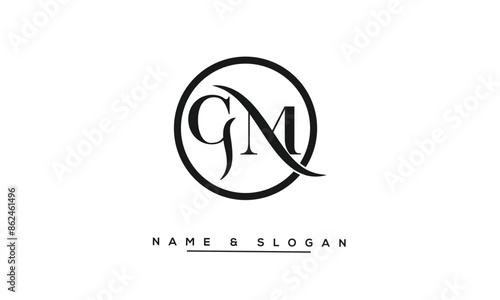 GM, MG, G, M Abstract Letters Logo Monogram